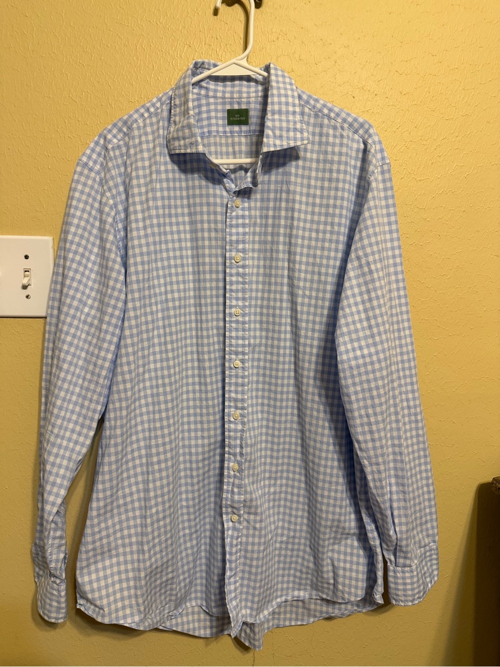 Sid Mashburn Blue and White Gingham Dress Shirt